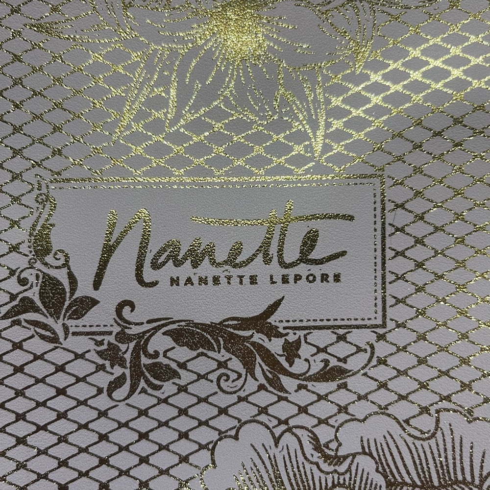 Nanette Lepore Floral Gold and Cream Cosmetic Case - Picture 2 of 8
